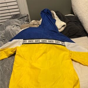 GUESS Men's Blue and Yellow Jacket